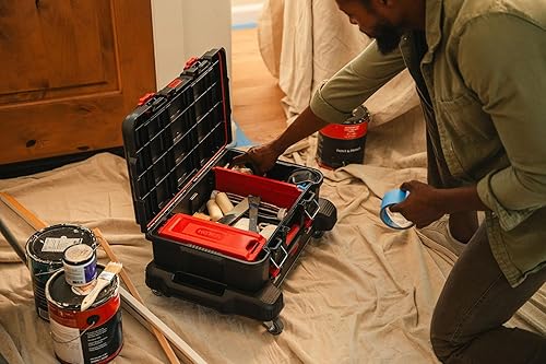 Miniatura 5 de Keter Stack-n-Roll - Sistema de almacenamiento de herramientas con ruedas de 3 piezas  Incluye carro, caja de herramientas y estuche profundo para