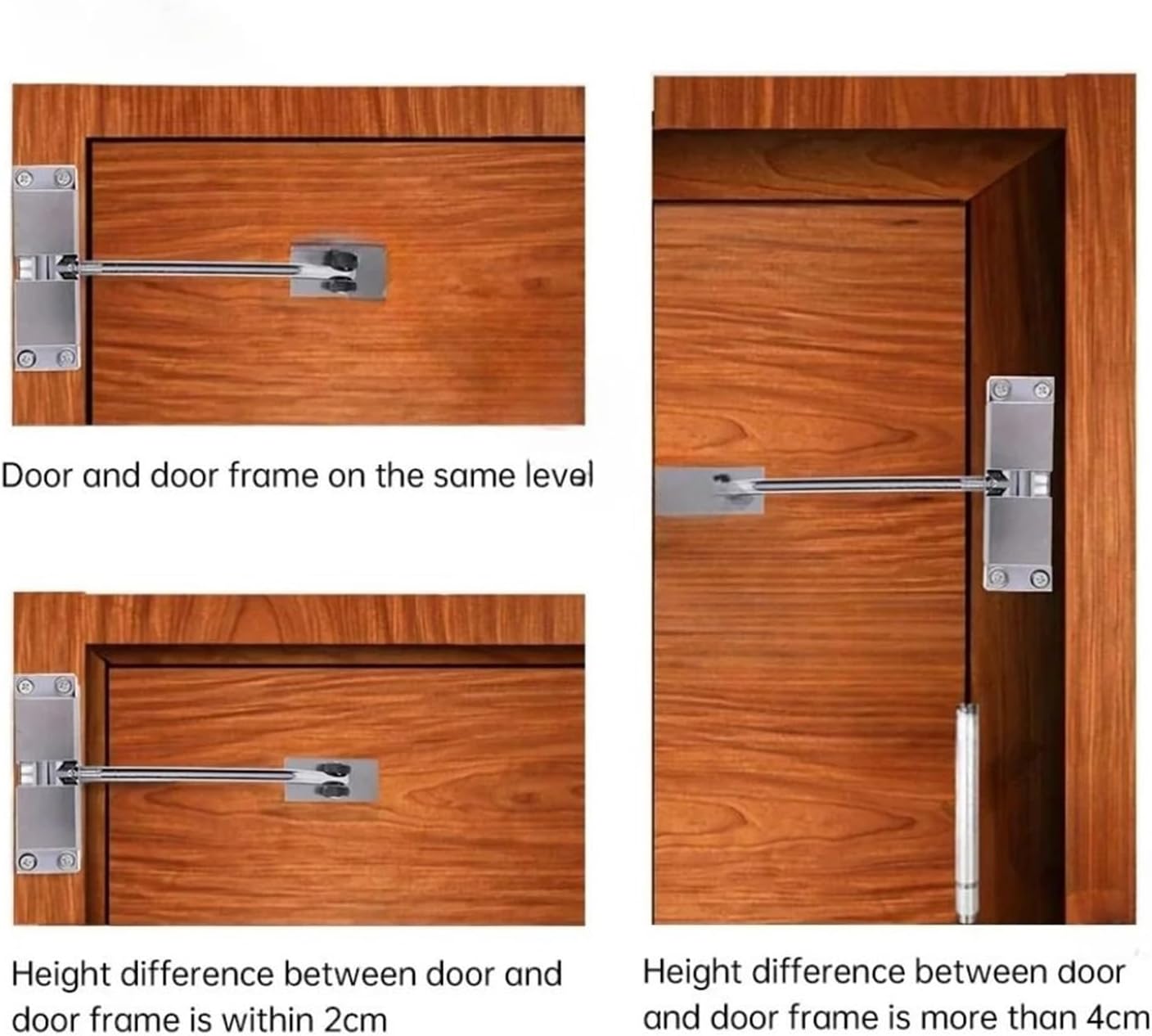 Aluminum Alloy Automatic Door Closer Wear Resist Safety Closing Hinge Mounted Self-Closing Spring Furniture(Gold)