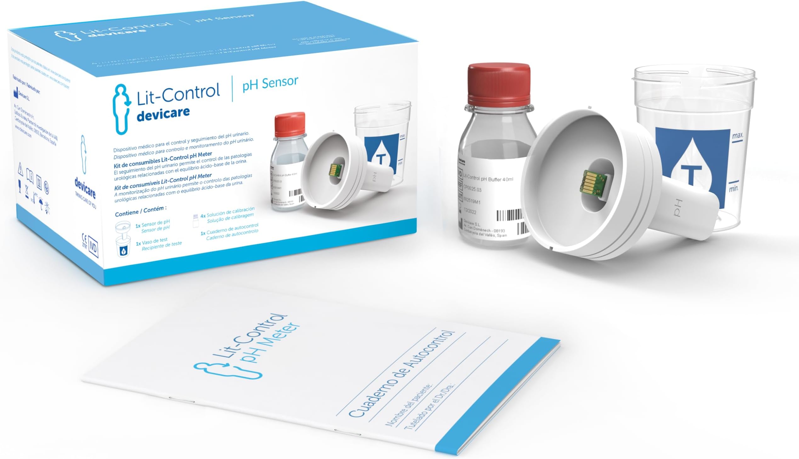 Lit-Control pH Sensor - Replacement pH Sensor Meter - Medical Device Urinary pH Measuring - Prevention Kidney Stones