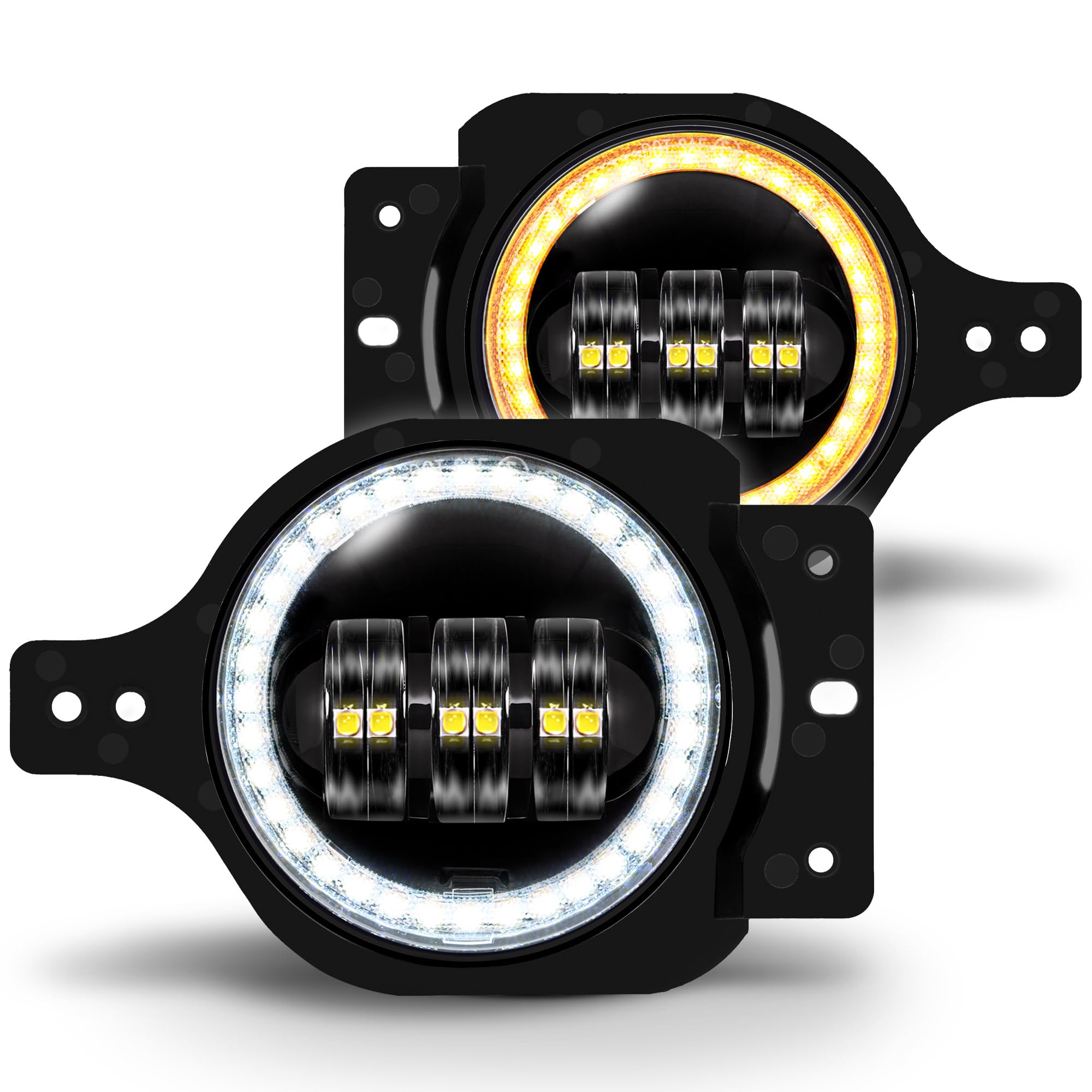 TRUE MODS 60W 4 Inch Round LED Fog Lights Replacement for 2018-2026 Jeep Wrangler JL JLU Gladiator JT Sport Front Plastic Bumper Light Off-Road