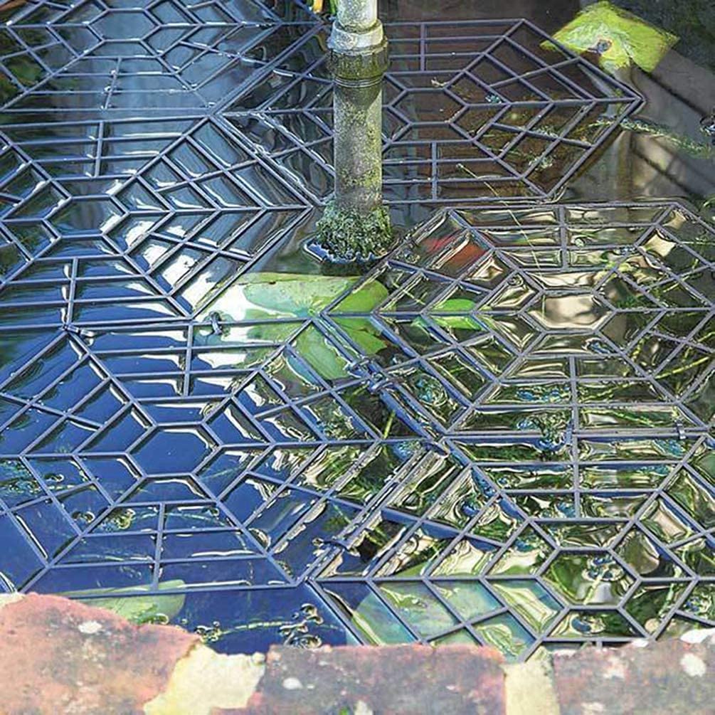 LATRAT Red de protección para estanque, 20 unidades, combinable, flotante, red de protección para estanque, red de protección para peces, rejilla para estanque, red para pájaros y hojas