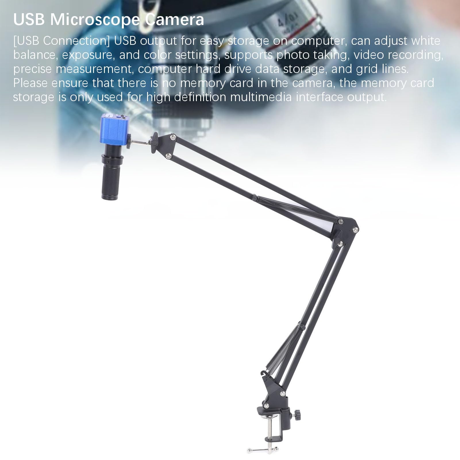 Luocute Cámara de Microscopio Digital de 24MP Microscopio USB Cámara de Microscopio HD 1080p con 150x C Lente de Montaje 56 LED de Anillo LED para la Inspección de Soldadura de (Enchufe de la UE)