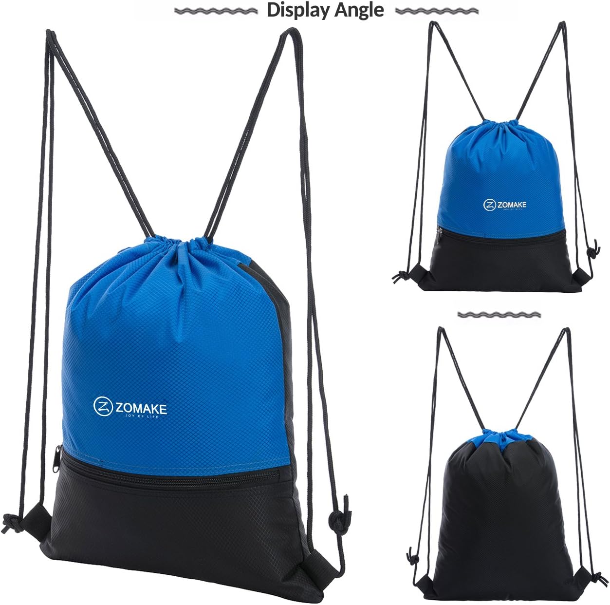 ZOMAKE Drawstring Backpack Sports Gym Sackpack Water Resistant Cinch Sack Bag for Men Women Kids, Ideal for Training Yoga