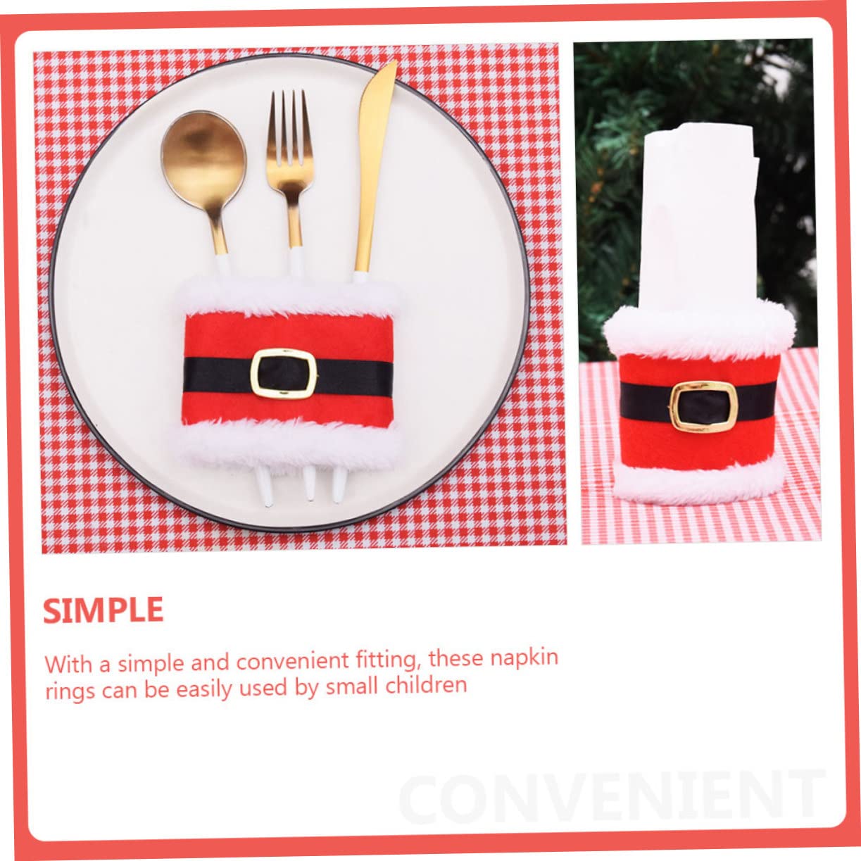 Cabilock 5 Set Portatovaglioli Natalizi Da Decorazioni Per Tavola Festiva Per Feste Natale Ristoranti E Decorazioni Domestiche 4 Pezzi*5