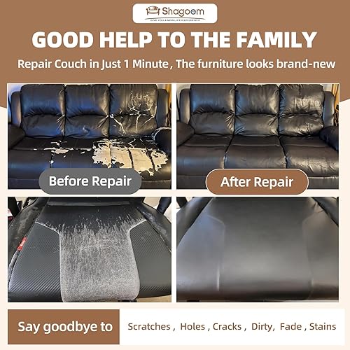 Miniatura 6 de Parche de reparación de cuero, parche de reparación de 17 x 79 pulgadas, impermeable, parches de cuero grandes para sofás, muebles, gabinetes de