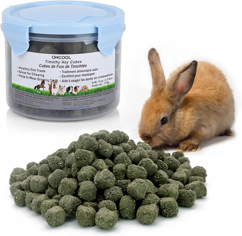 Cubos de Feno Timothy para Pequenos Animais Ohcool, 170 g