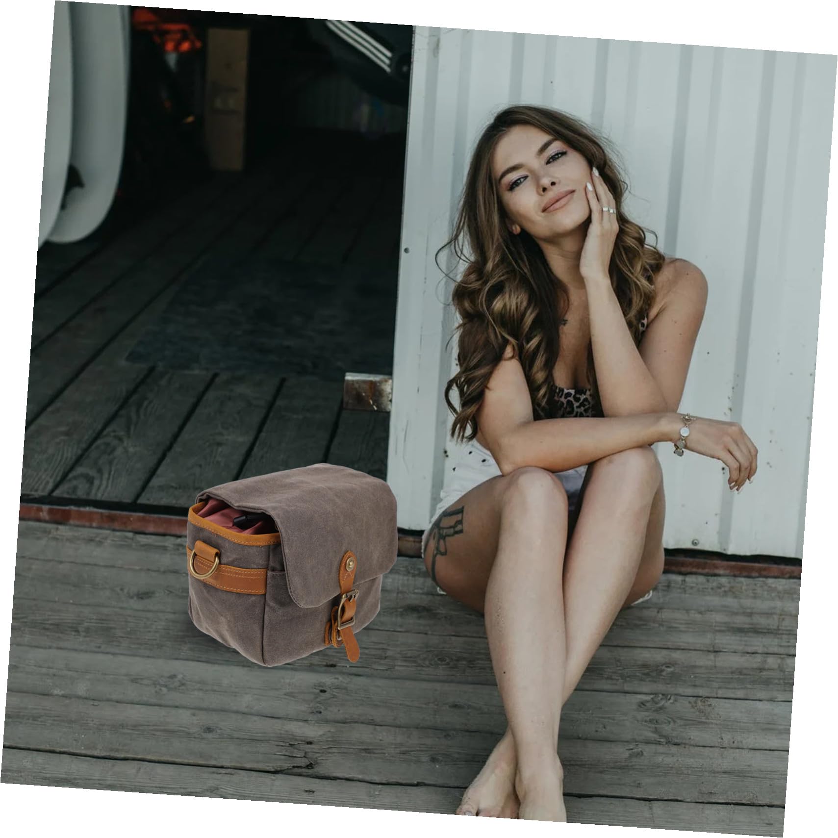 SHINEOFI Borsa per Fotocamera Portatile in Tela Verde, Leggera e Antivibrazione, Custodia Compatta per Uso Outdoor e Trasporto Dslr