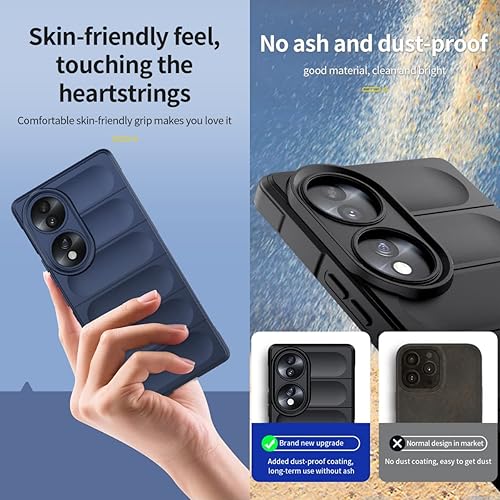 Miniatura 5 de Yarxiawin Funda para Honor 70 de silicona TPU azul, con bolsa de aire invisible Honor 70 funda de teléfono a prueba de golpes cubierta