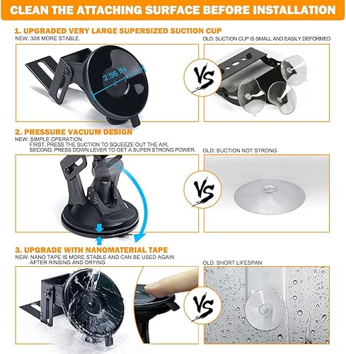 Miniatura 9 de Xprite Barra de luz estroboscópica doble con asesor de tráfico de emergencia, visera interior para parabrisas de cubierta, barras de luz