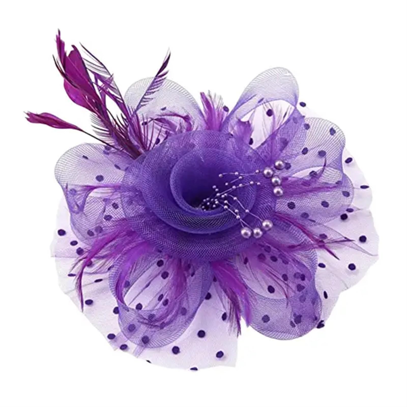UALXPAO Wedding Hats Party Fascinator Headdress Wedding Headwear Bridal Hair Accessories for Tea Party,Weddings(PURPLE)