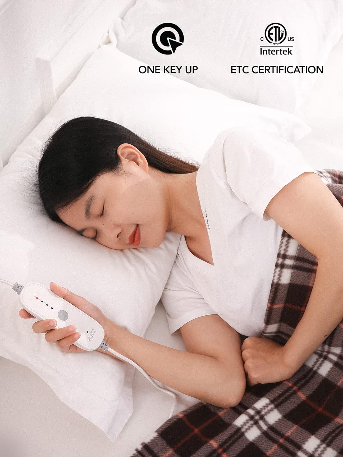 review CURECURE Electric Heated Blanket 4 Heating Levels, 6 Hours Auto Shut Off, Single Side Fleece Heated Blanket 50