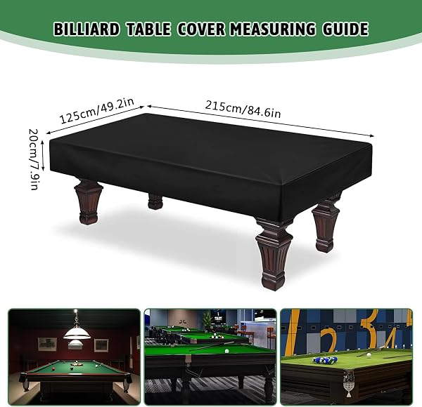 Funvalley Surperfect Pool Table Cover 7ft Waterproof Pool Table Cover 210D Oxford Fabric Pool Table Cover for Indoor Outdoor with Drawstring - 2