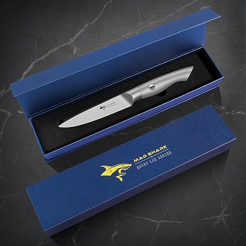 Miniatura 6 de MAD SHARK Paring Knife 5 inch Paring Knives, Small Kitchen Knife, German Stainless Steel Vegetable Knife, Ergonomic Handle Design, Unique Gift for