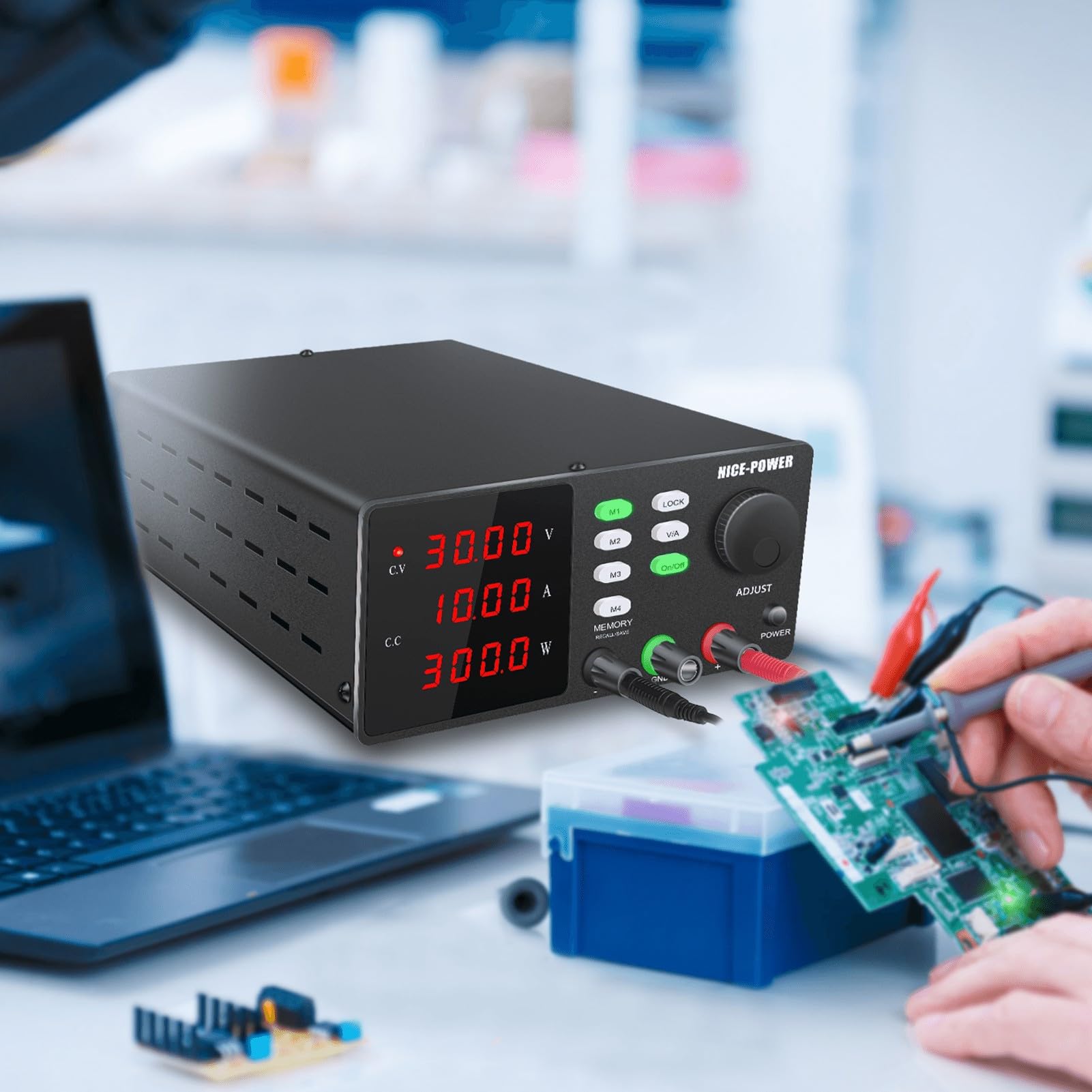 Fuente de alimentación programable CC ajustable Banco trabajo mantenimiento laboratorio Software for PC(RS232-30V10A)