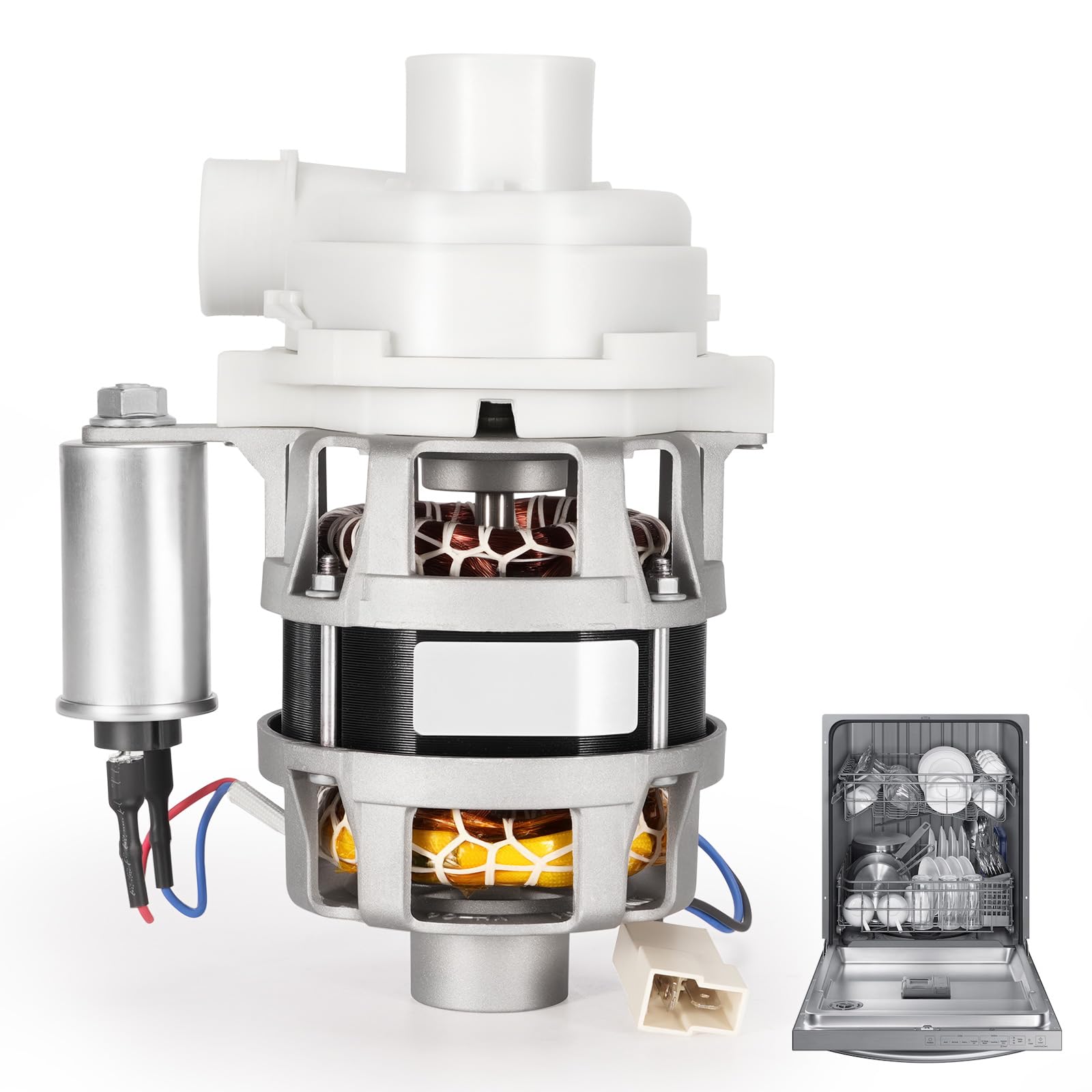 Photo 1 of Kozlira YXW50-2F-3 Dishwasher Circulation Pump Motor Assembly Fit for Samsung - Replace DD82-01589A, DD82-01380A, 120V~127V 60Hz - Fits DW80R2031 Series and More