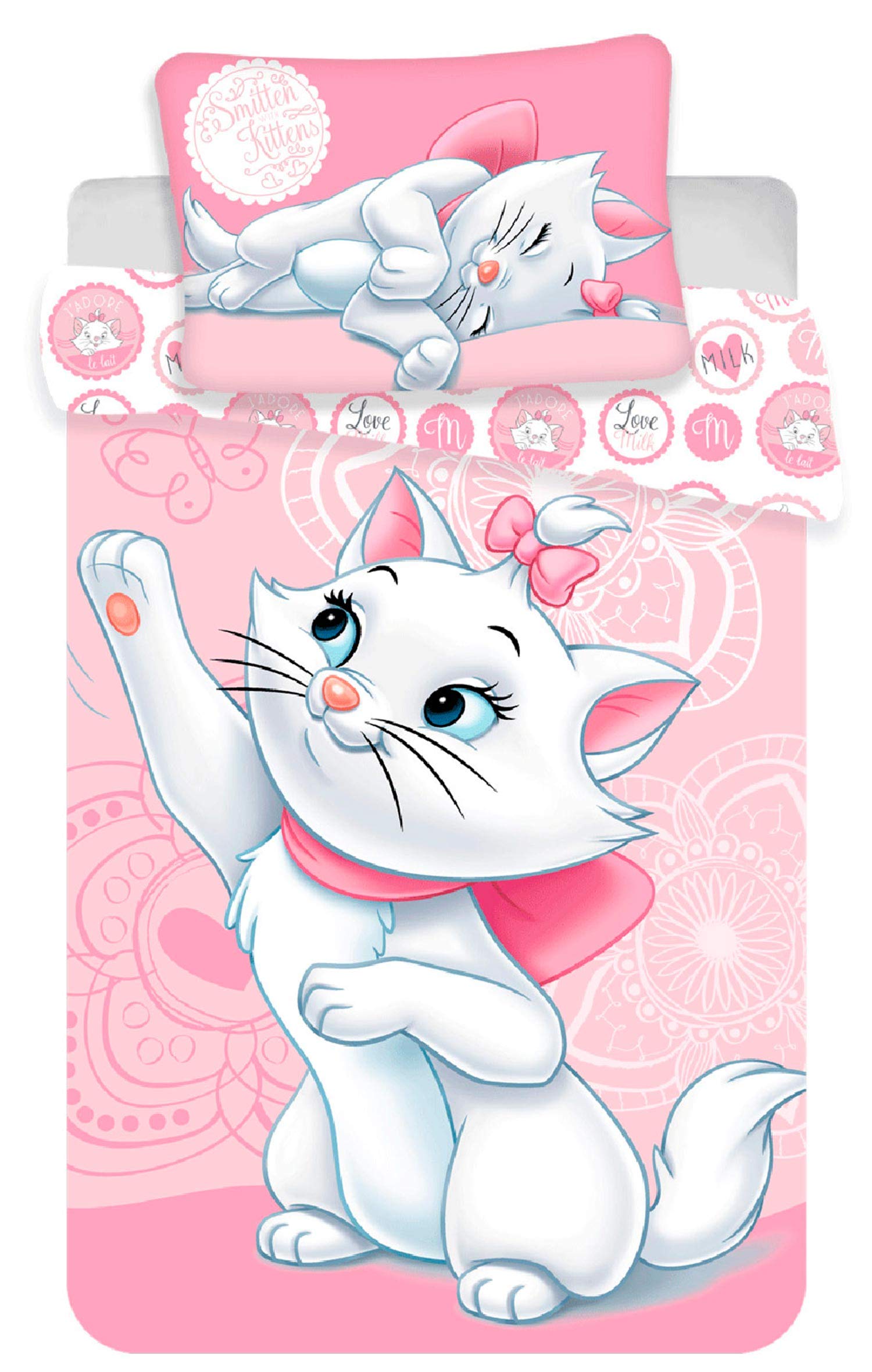 Disney Pink Marie Aristocats Bedding Set 100 X 135 + 40 X 60 Cm Baby