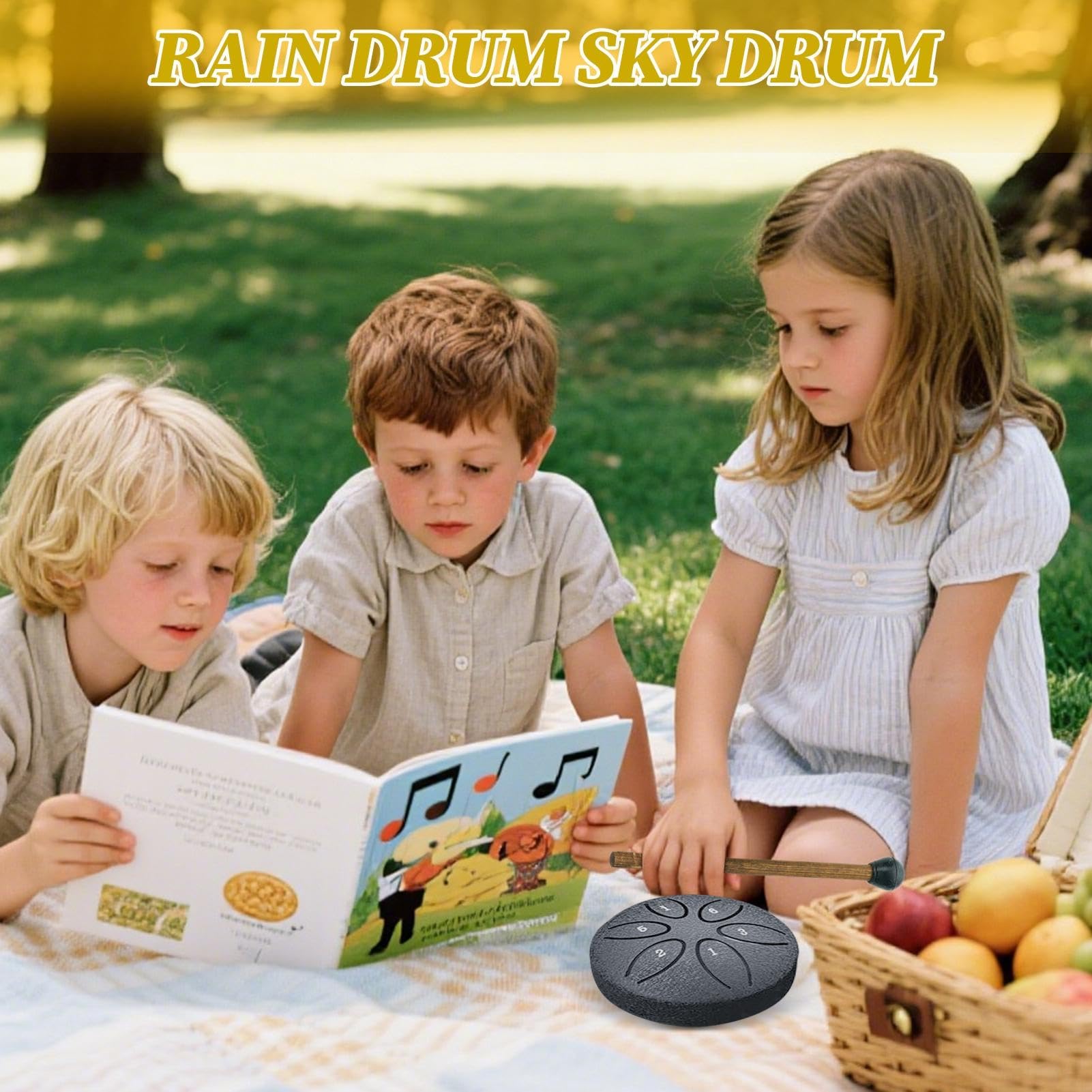 Garten Regentrommel Für Draußen - 8 Cm 6 Töne Stahl Zungentrommel Für Draußen - Meditatives Lerninstrument Für Anfänger Schule Klasse Zuhause Yoga