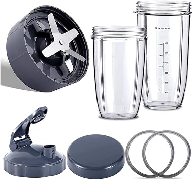 Blender Replacement Parts, Compatible For NutriBullet, Blenders 600W/900W/PRO Blade & 32Oz Huge Cups & 24Oz Huge Cups Mixer Accessories