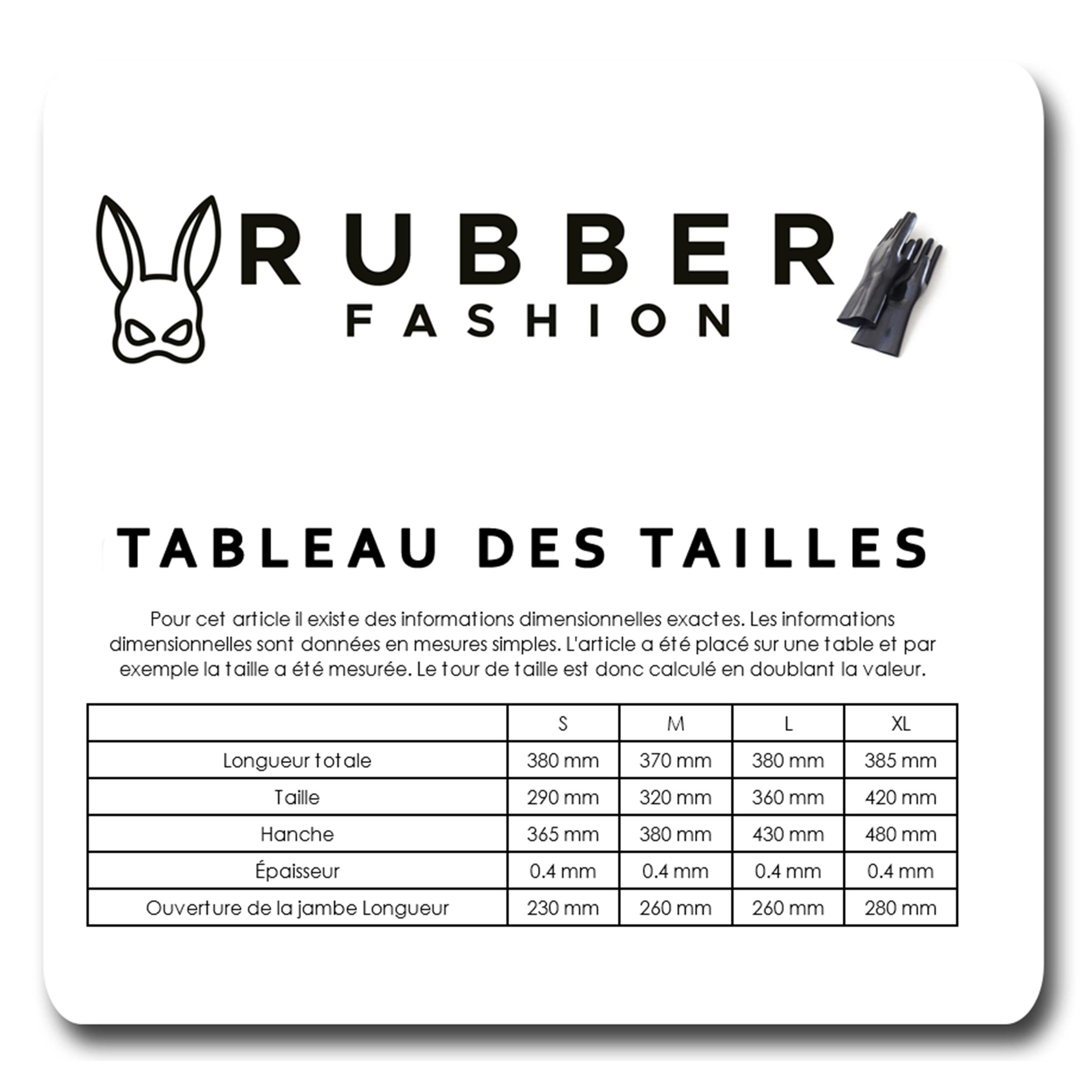 Rubberfashion Slip Latex Femmes Panty Entrejambe Ouvert - Pantalon Rubber Sexy - Slip Latex Pantalon Latex pour Femmes