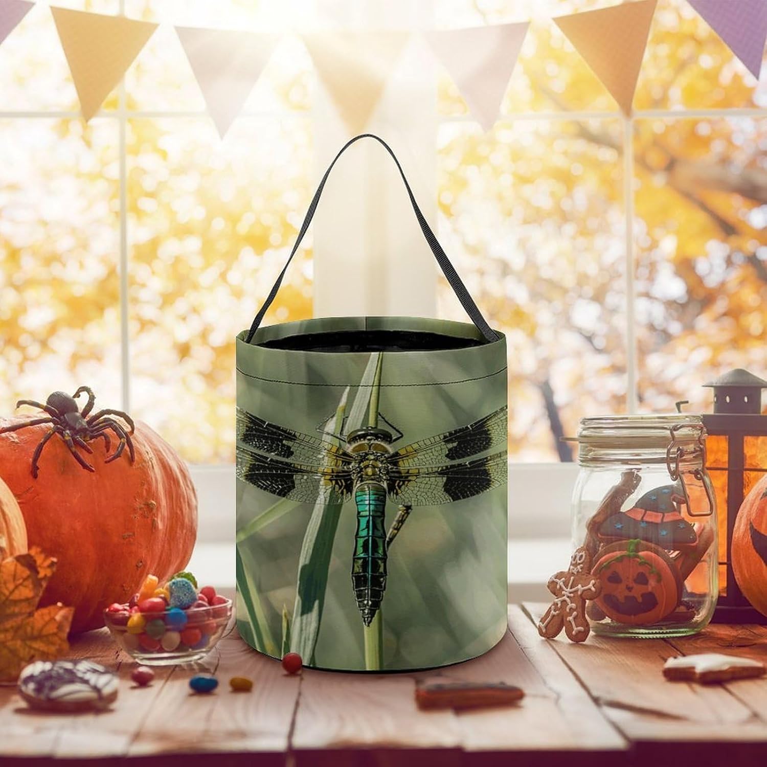 Dragonfly Black Large Capacity Candy Bags, Halloween Basket image 3
