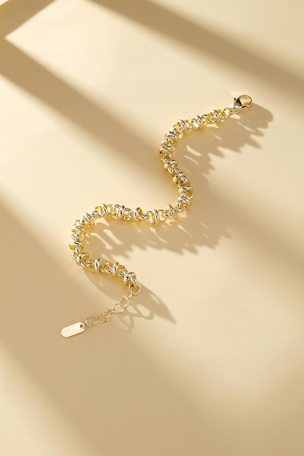 Gold-Tone Chain Bracelet for Women, Adjustable Lobster Clasp with Extender Chain, Minimalist Dainty Jewelry for Everyday Wear - Image 3