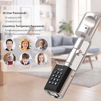 WELOCK PBL41 WiFi Smart Lock for 50-100mm Doors,Easy Installation | Keyless Entry, Auto Locking, Bluetooth App, Electronic Password, Zinc Alloy,Wifi Remote Control
