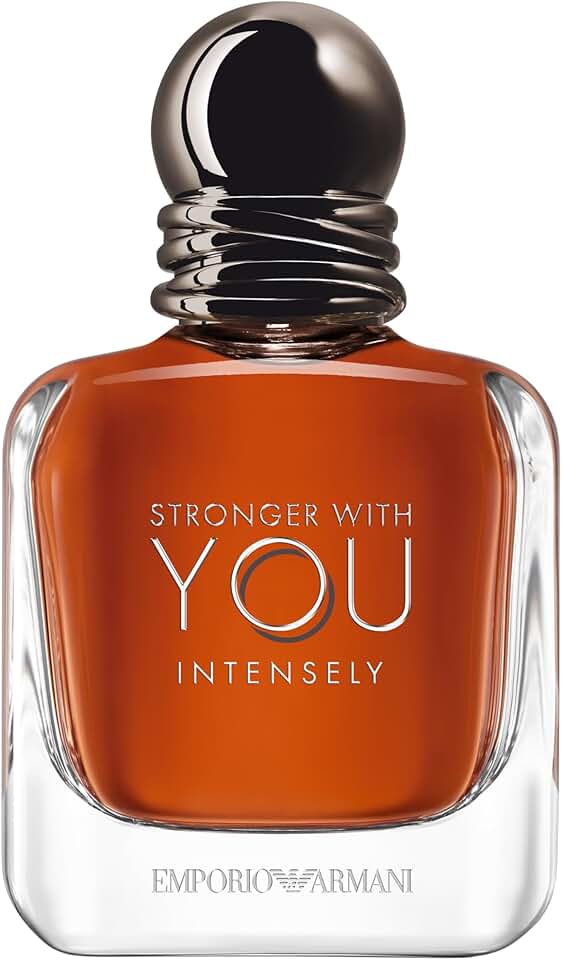 Armani Beauty, Stronger With You Intensely, Giorgio Armani Perfume Masculino EDP, Fragrância Fougère Amadeirada com Notas de Pimenta Rosa, Lavanda, Âmbar e Baunilha Defumada
