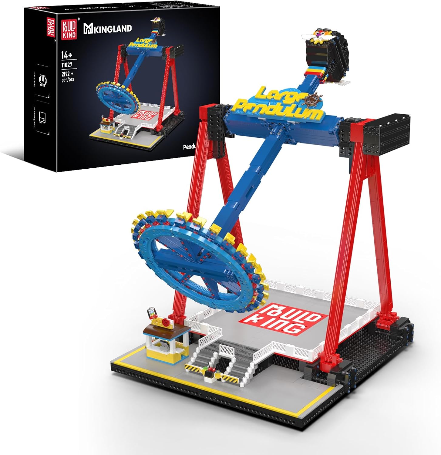 Mould King Motorized Pendulum Ride Building Blocks Set for Adults, Mechanical Swing Ride Model with Electric Drive, Amusement Park Display Construction Collectible Kit for Desk & Shelf Decor(2192+PCS)