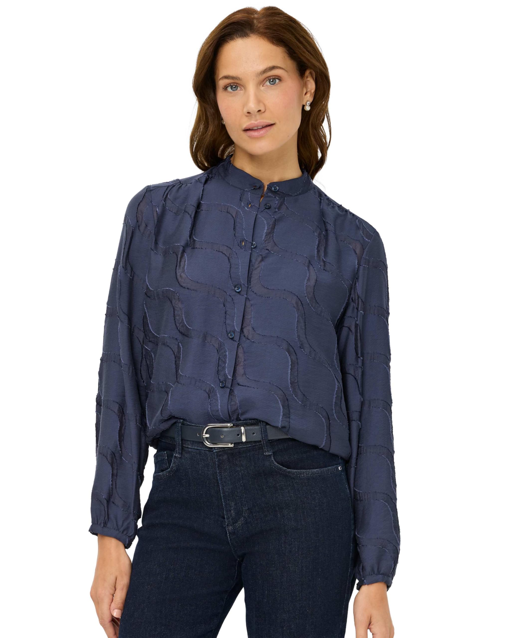 Brax Bluzka damska Style.Vivi Burn Out, 23 Midnight Blue, 46