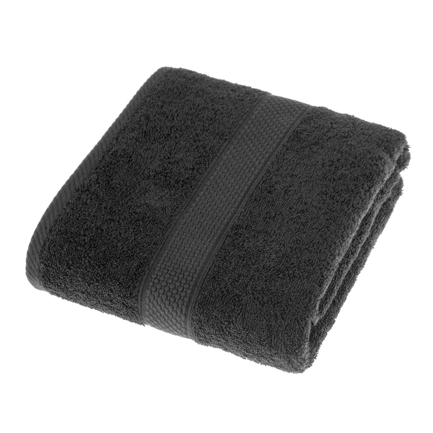 Homescapes Black Turkish Cotton Bath Towel Super Soft Thick & Absorbent 500 Gsm Towel Heavy Weight For Everyday Luxury