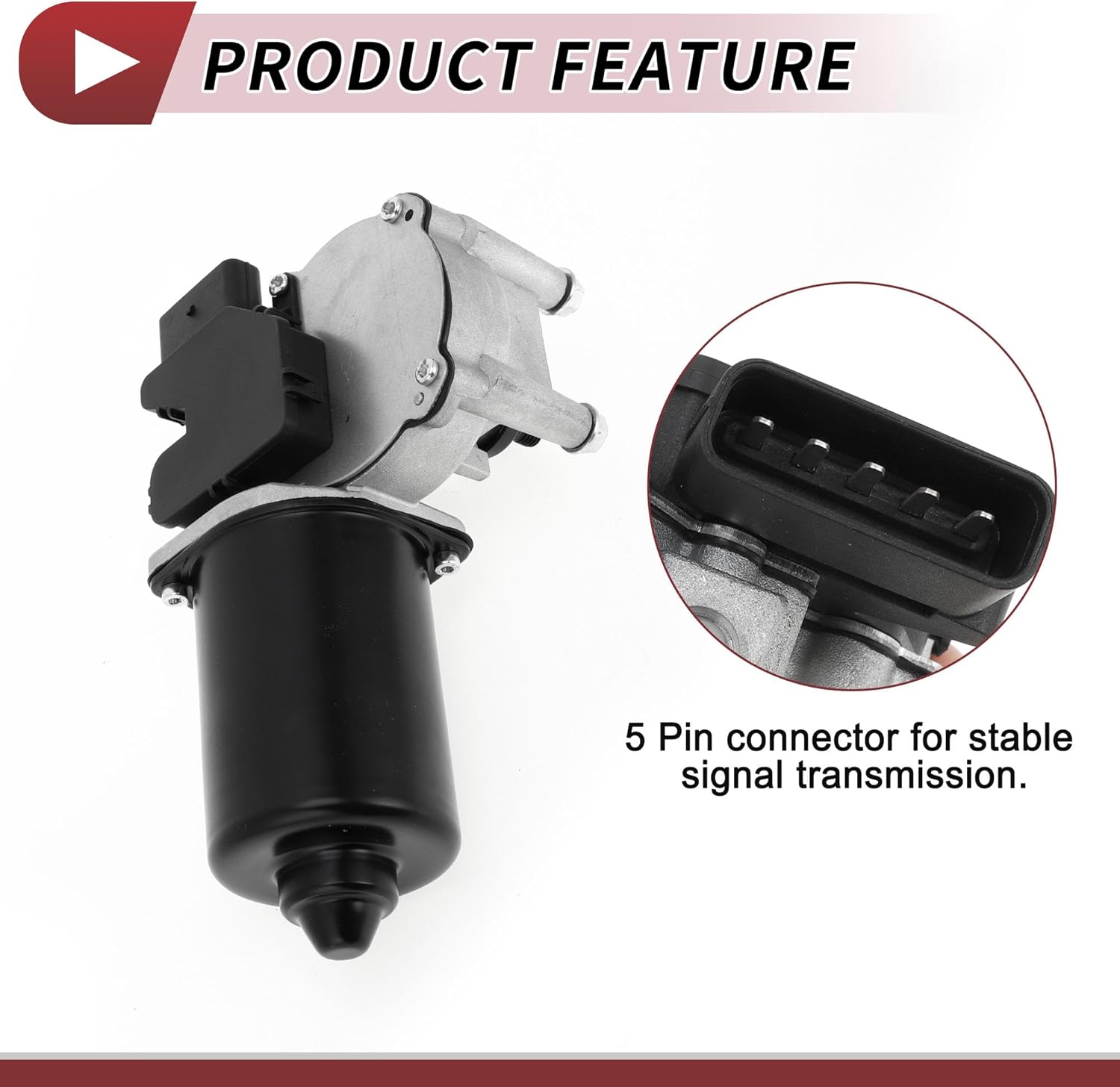 Windshield Wiper Motor for Hyundai Elantra 2009-2012 for Hyundai Santa Fe 2013-2018 Front Windscreen Wiper Motor Replacement No.981101H000 5 Pin