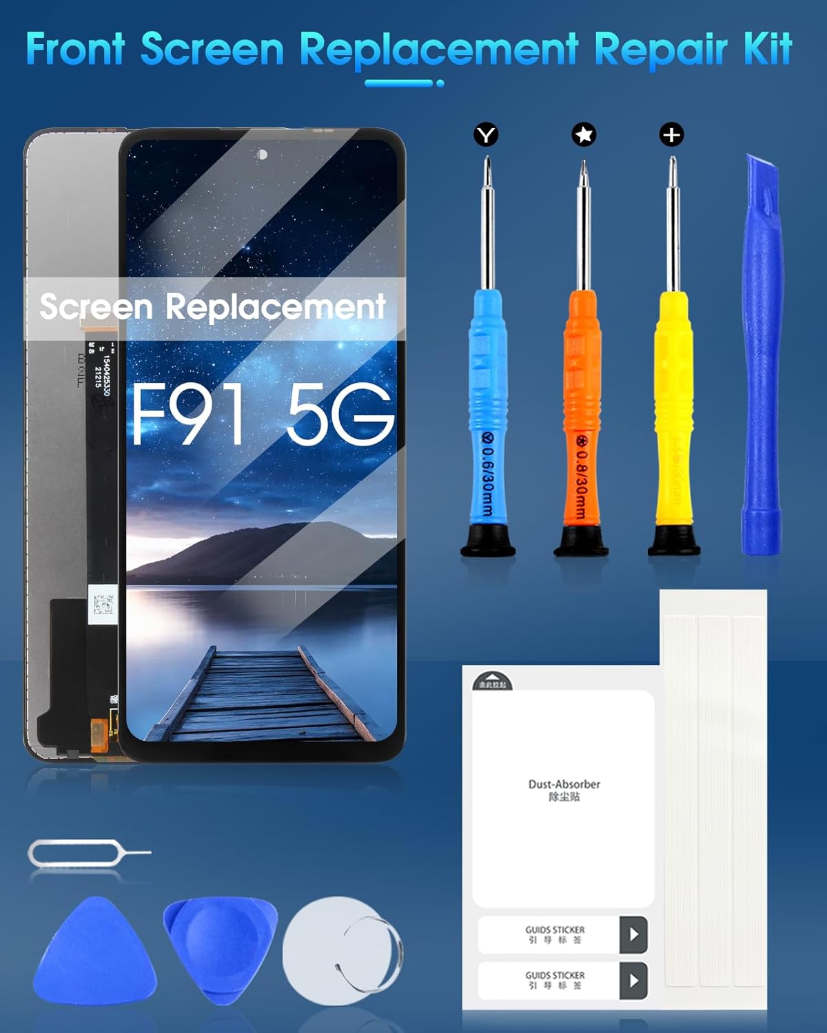 LCD Display for BLU F91 5G Screen Replacement for BLU F91 5G LCD Screen F0030UU 6.8" Touchscreen Digitizer Glass Full Assembly with Repair Tools (Black)