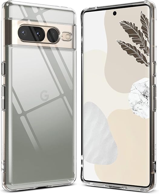 Ringke Fusion Compatible with Google Pixel 7 Pro Case, Minimal Yellowing Anti-Scratch Hard Clear Back Shockproof Bumper Cover for Pixel 7 Pro (2022) - Transparent