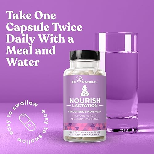 Miniatura 4 de Nutre las vitaminas de lactancia materna - Suministro de leche nutritiva, alivio de gases cólicos, pastillas de decepción - Fenugreek, Moringa, Rue