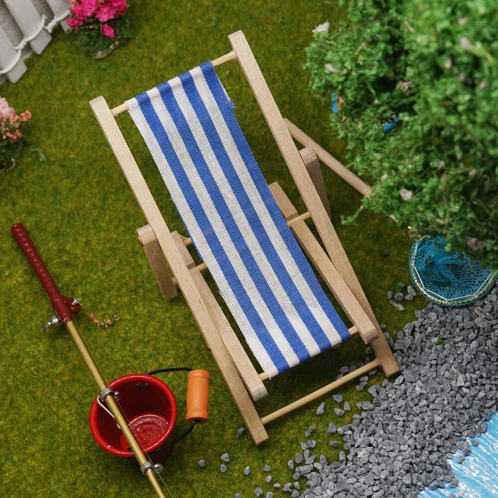 Kit Accessoires Sauna Miniature 9 Pièces – Chaise Longue, Serviettes, Thermomètre, Décoration Bien-Être Plage Mer Maison De Poupée