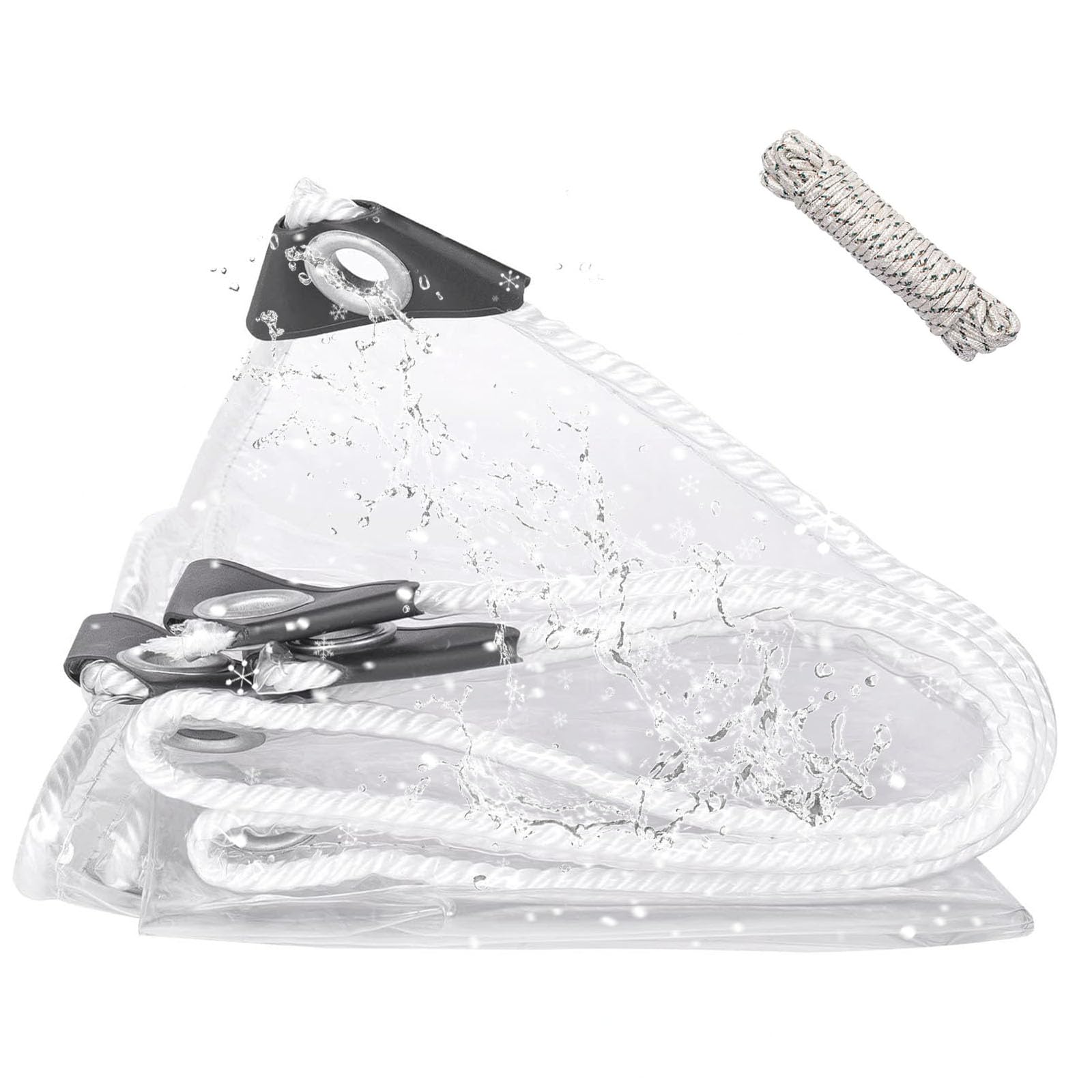 Lona transparente multiusos resistente e impermeable de 153 x 182 cm para exterior