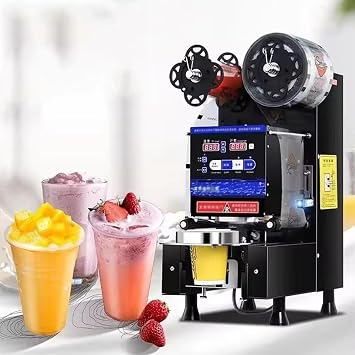 Cup Sealer Cup Sealing Machine Fully Automatic Cup Sealing Machine LCD Panel Electric Cup Sealing Machine 110V Plastic Cup Sealer 90/95mm 540-760 Cup/H Cup Sealing Machine Digital Control LCD Panel