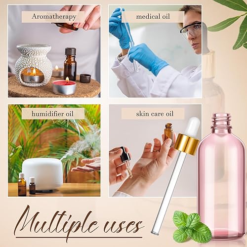 Miniatura 41 de Lallisa Paquete de 48 botellas con cuentagotas de aceite esencial, botellas de vidrio con cuentagotas para bricolaje, perfume de aceite esencial