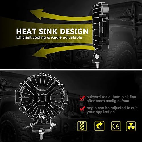 Miniatura 2 de Autosaver88 - Juego de 2 luces LED de 7 pulgadas para parachoques de todoterreno, camión, automóvil, ATV, SUV, Jeep, construcción, Negro