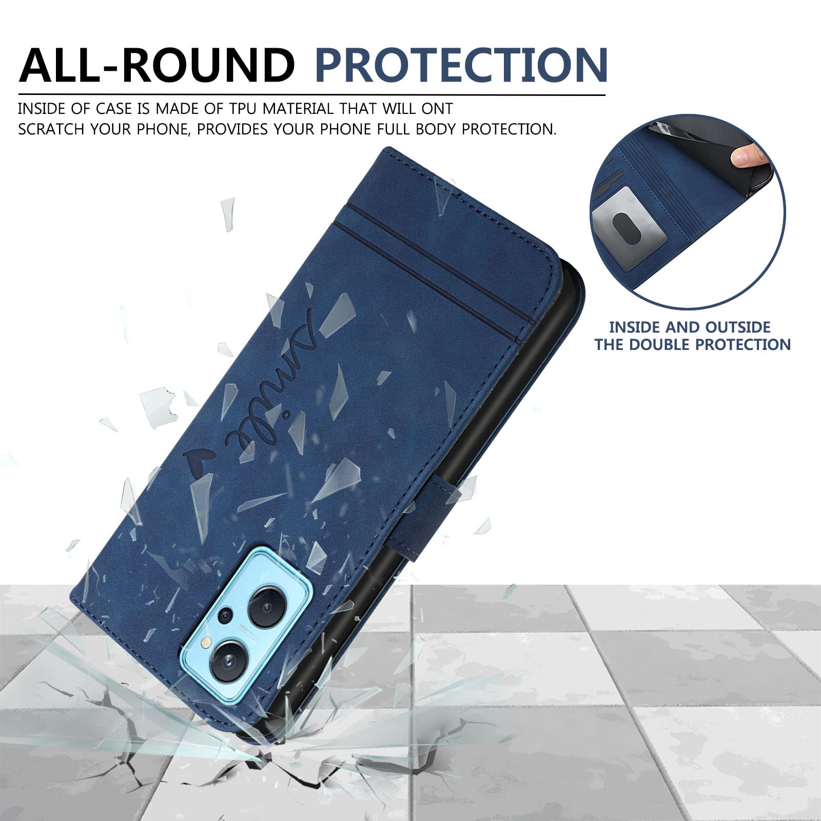 Lihondar Cover per Oppo Realme 9i / Oppo A76 / A96/ A36, Custodia Realme 9i / Oppo A76 / A96/ A36 Portafoglio, Flip Libro Wallet Case Custodia in