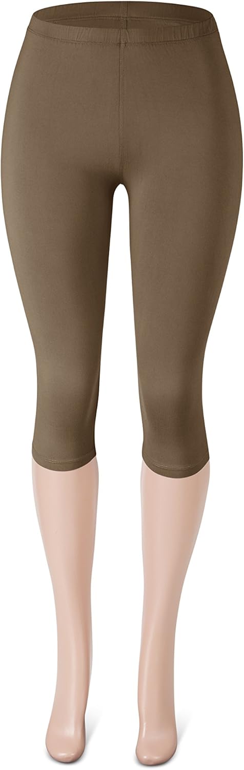 SATINA High Waisted Leggings for Women - 1-inch Waistband Yoga Pants in Capri and Full Length - One Size and One Size Plus - Image 3