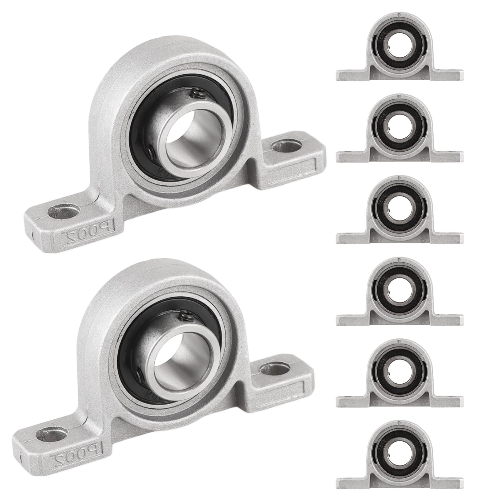 MIVIDE 8 Pcs Palier Roulement 20mm en Alliage de Aluminium, Roulement de Bloc d'Oreiller, Paliers à Semelle, KP004 Palier de Roulement pour Imprimante 3d, Roue de Brouette, Machine à Rouler