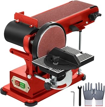 Belt Disc Sander 4x36inch and 6inch Disc, Benchtop Disc Belt Sander 375W Powerful Bench Sander For Woodworking Durability, Efficience