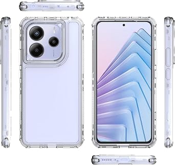 Compatible with Xiaomi Redmi Note 14 5G Case,3 in 1 Anti-Fall and Shock-Absorbing Protective Cover Compatible with Xiaomi Poco M7 Pro 5G Case Cover Clear
