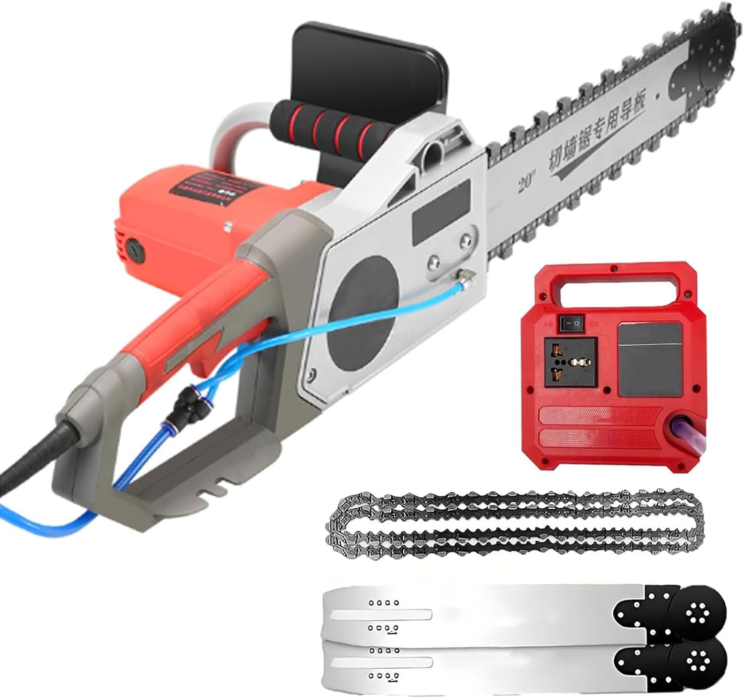 Electric Concrete Chainsaw Wall Cutter Machine, 5800W 6500W Hand Held Concrete Cutting Chain Saw 14"/19" Cutting Depth, Diamond Concrete Chain Saw with Water Supply and Dust Suppression