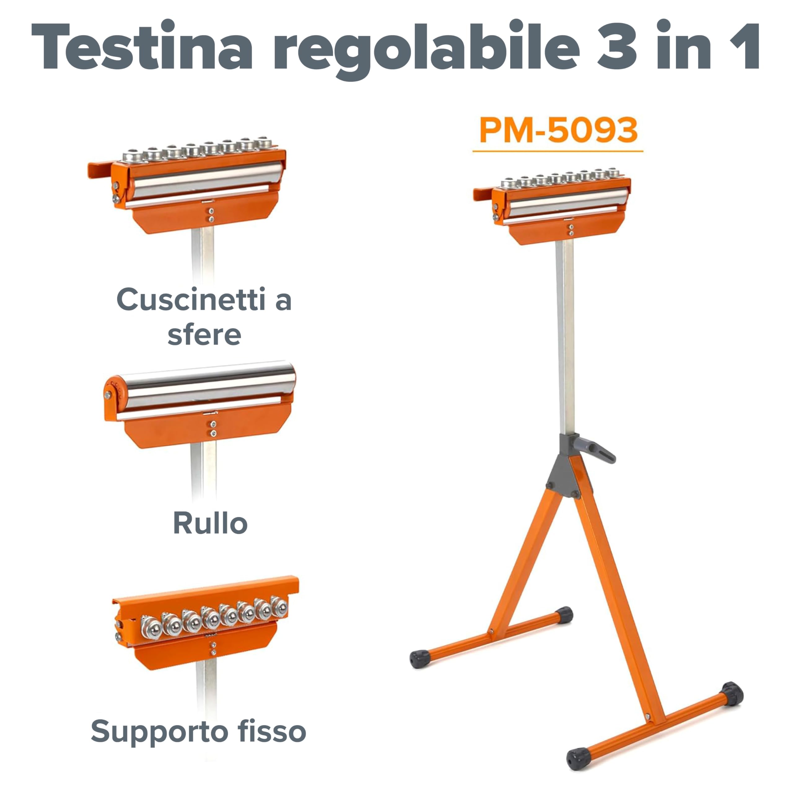 Portamate supporto pm-5093 Tri funzione piedistallo 28,6 cm in acciaio lucido 6 Ball multi-directional Rollers