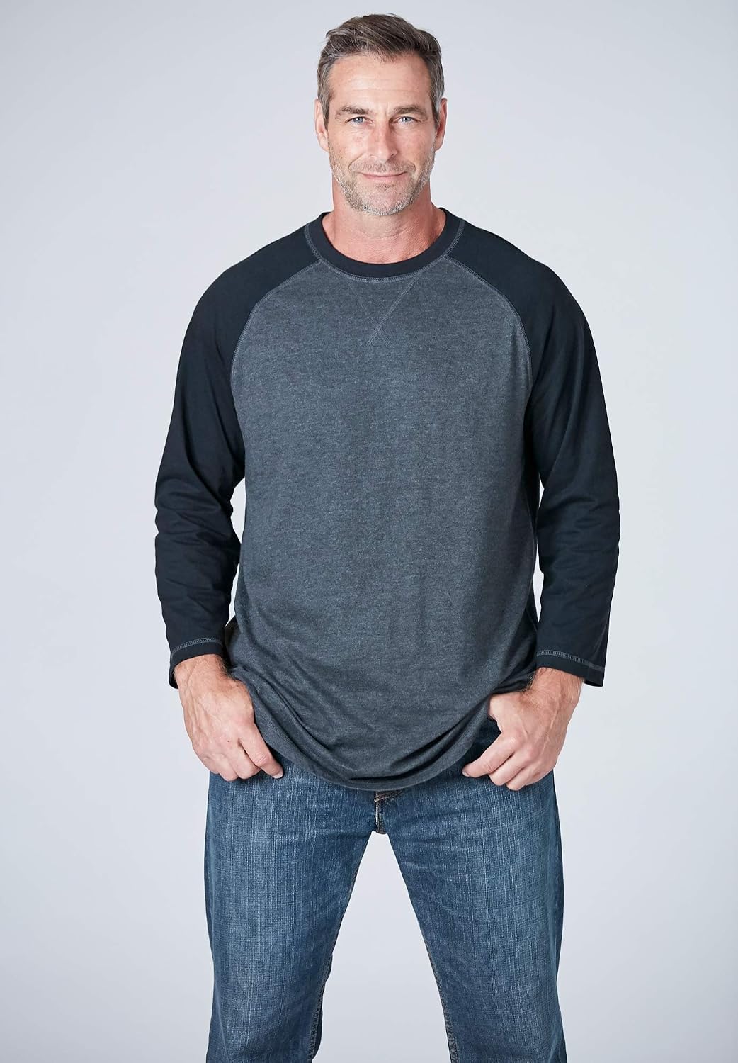 Liberty Blues by Kingsize Men's Big & Tall Crewneck Raglan Tee