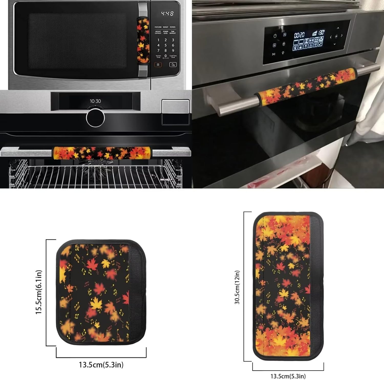 Multicolored Maple Refrigerator Handle Gloves Set of 8 Keep Your Fridge Microwave Oven Stove Dishwasher Clean Antislip Kitchen Appliance Accessories Thanksgiving Decor
