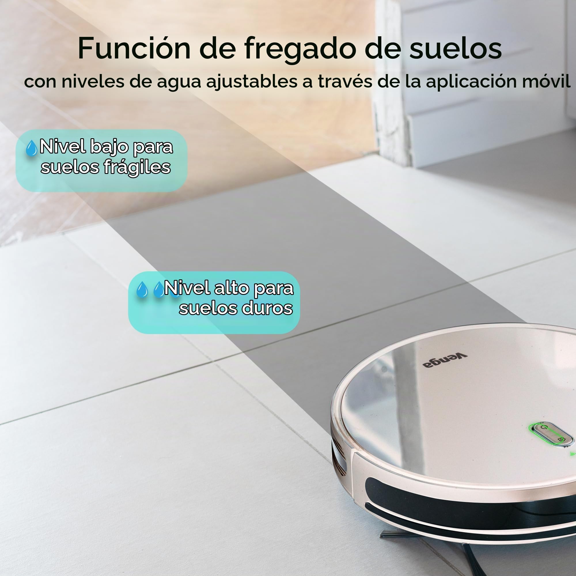 Venga! Robot Aspirador y Fregasuelos, Navegación Giroscopio con App, Blanco, VG RVC 3001 WH