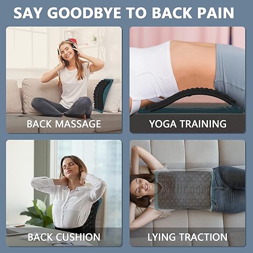 Miniatura 6 de LTUMHGCR Camilla de espalda, galleta de espalda para aliviar el dolor de espalda baja, tablero de columna ajustable de varios niveles para hernia de